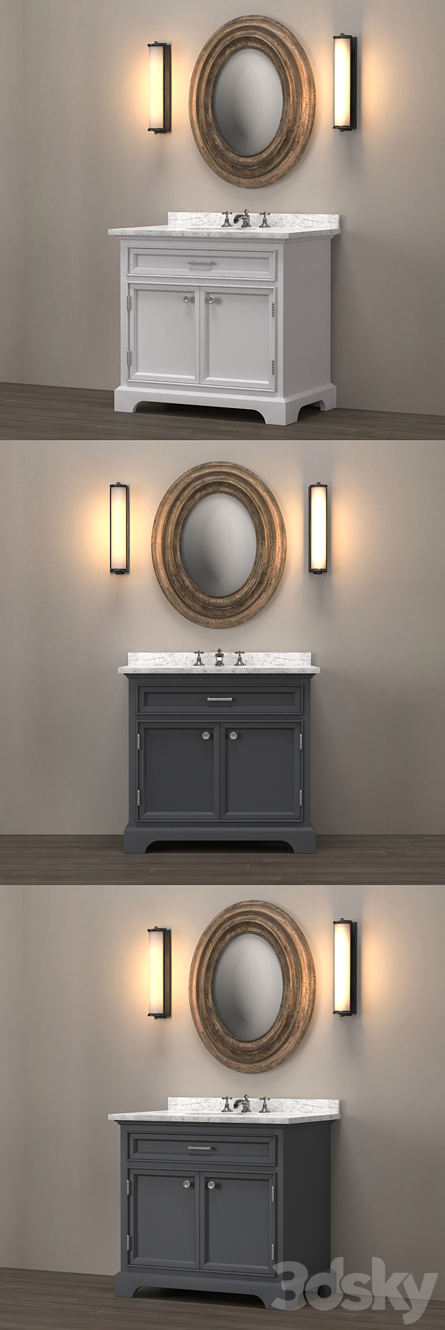 Name: 23800855 Washbasin Kent (3 colors) 3DS Max Model - thumbnail 2