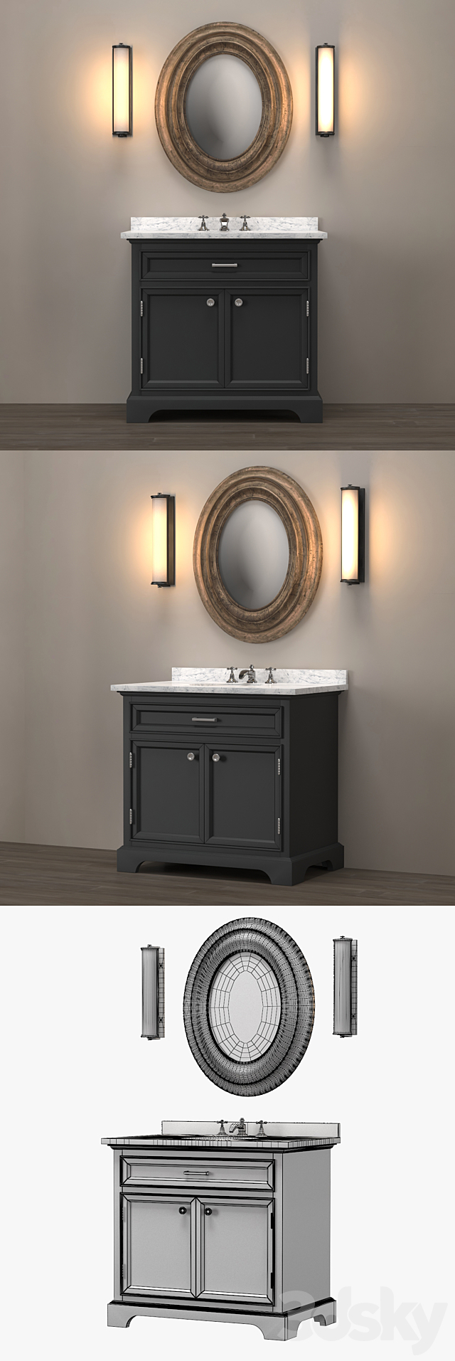 Name: 23800855 Washbasin Kent (3 colors) 3DS Max Model - thumbnail 3