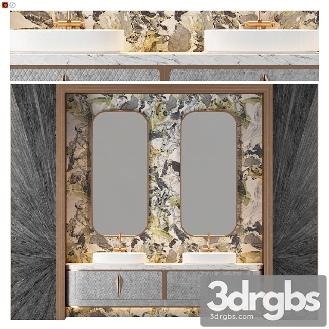 Nero antico bathroom 3dsmax Download - thumbnail 1