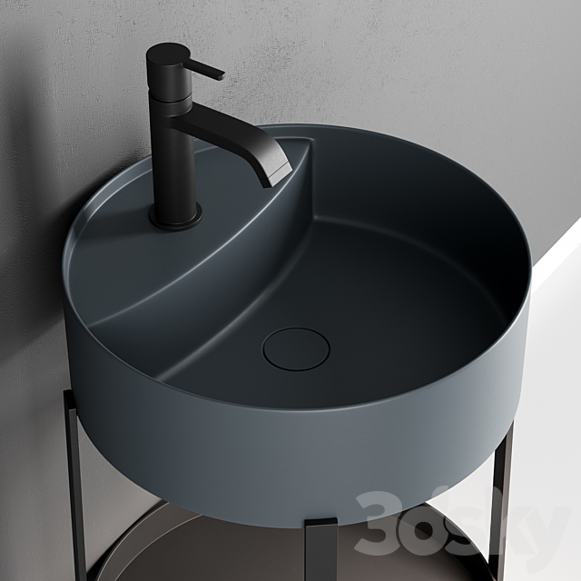 Nic Design Consolle Round Washbasin 3DS Max Model - thumbnail 2