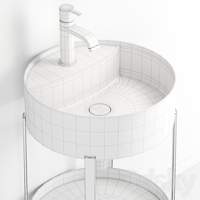 Nic Design Consolle Round Washbasin 3DS Max Model - thumbnail 5