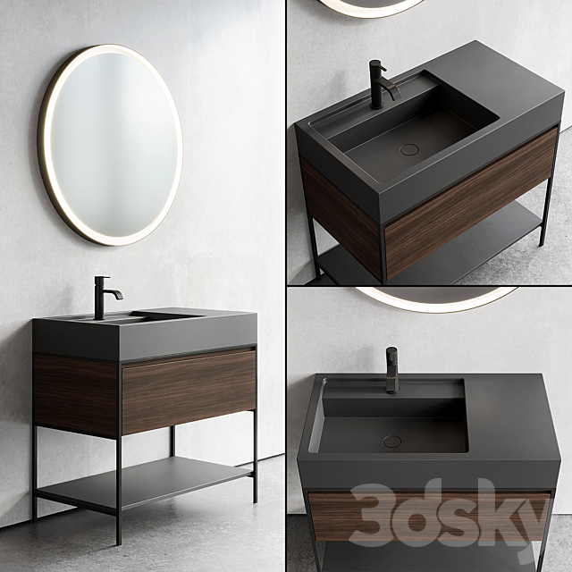 Nic Design Elen 90 Vanity unit Set 2 3ds Max - thumbnail 1