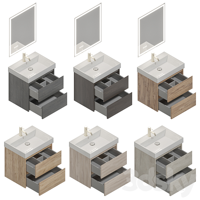 Nova Lite 60 2 drawers 3DS Max Model - thumbnail 4