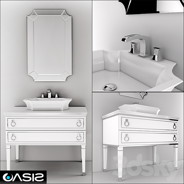 Oasis _ Lutetia (sink and mirror Daphne) 3ds Max - thumbnail 1