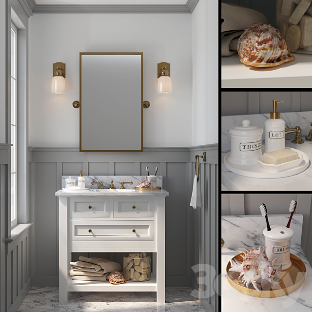 POTTERY BARN – CLASSIC SINGLE SINK VANITY 3ds Max - thumbnail 1