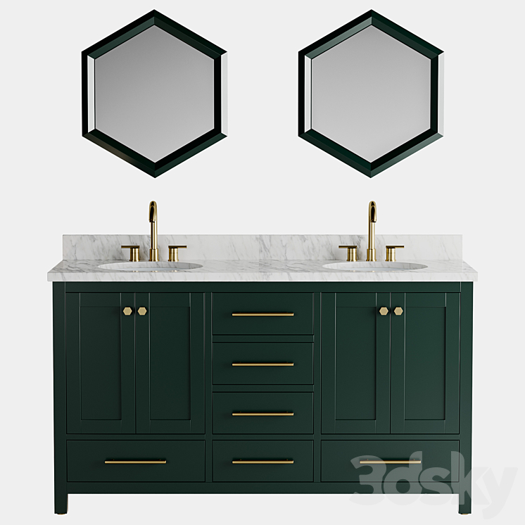 Radke Mahogany Vanity 3DS Max - thumbnail 1