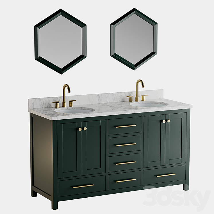 Radke Mahogany Vanity 3DS Max - thumbnail 2