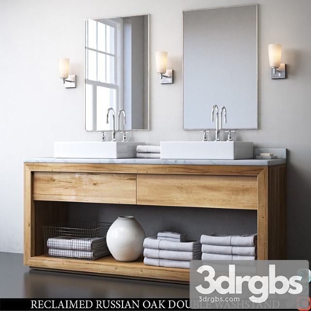 Reclaimed Russian Oak Double Washstand 3dsmax Download - thumbnail 1