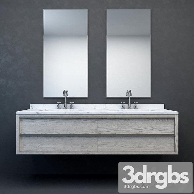 Rh Modern Bezier Floating Double Vanity 3dsmax Download - thumbnail 1