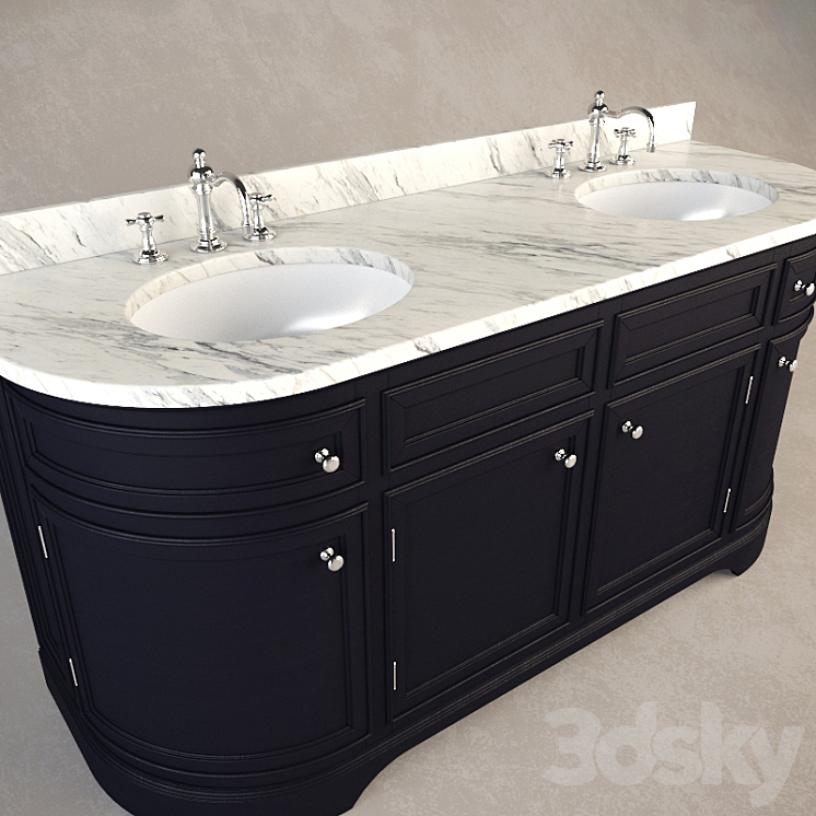 RH ODEON DOUBLE VANITY SINK 3DS Max - thumbnail 2