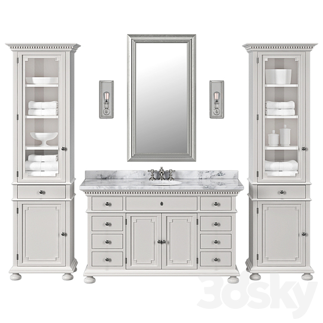 RH – St. James single vanity 3DS Max Model - thumbnail 2