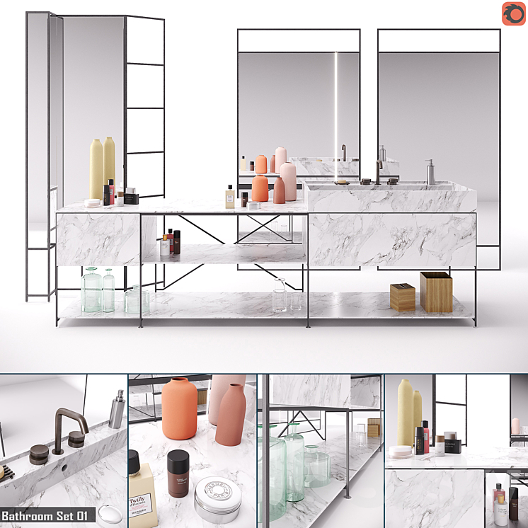 RIG Modules – Bathroom with Decor Set 01 3DS Max - thumbnail 1