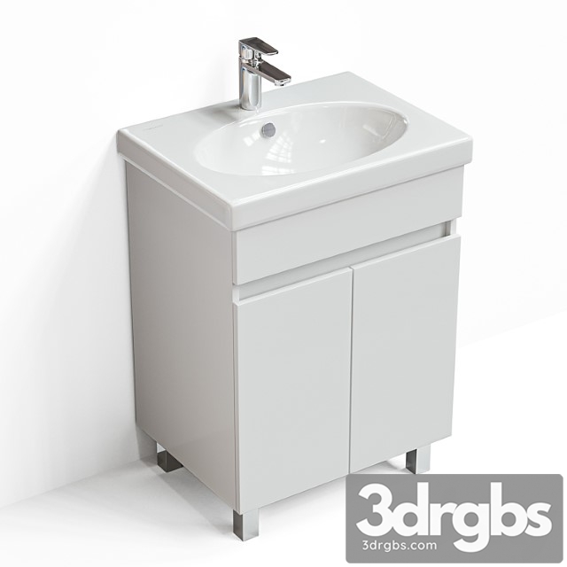 Sanita Luxe Next 60 Washbasin with Sensea Line 60 Cabinet 3dsmax Download - thumbnail 1