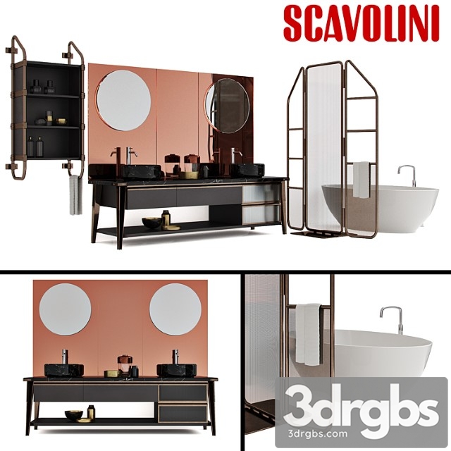 Scavolini Diesel Open Workshop Bathroom set 3dsmax Download - thumbnail 1