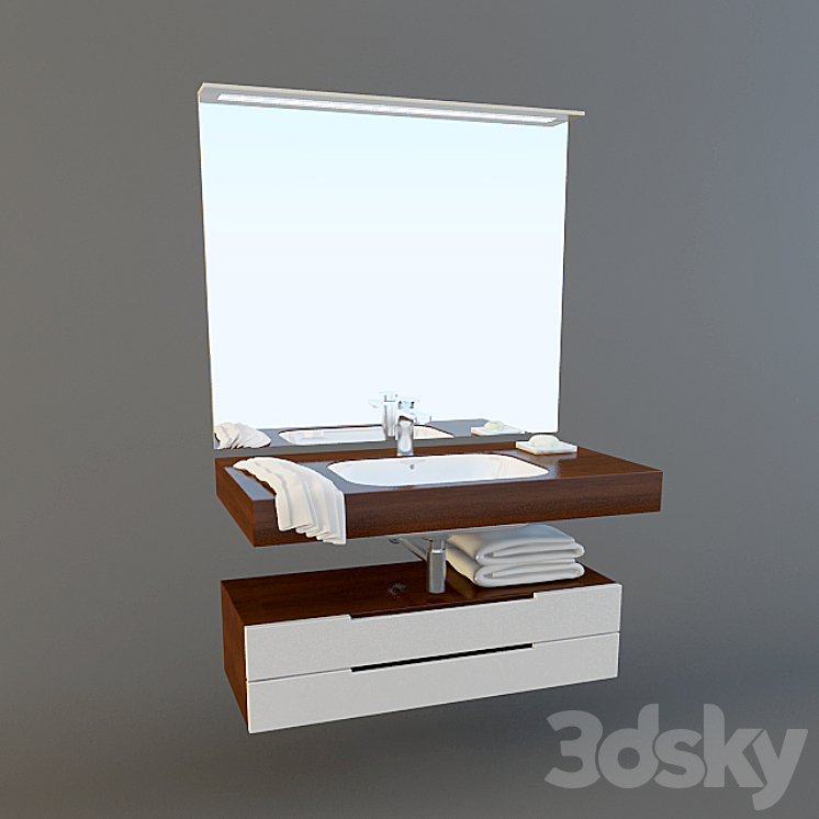 Set for bath Duravit Happy D2 3DS Max - thumbnail 1