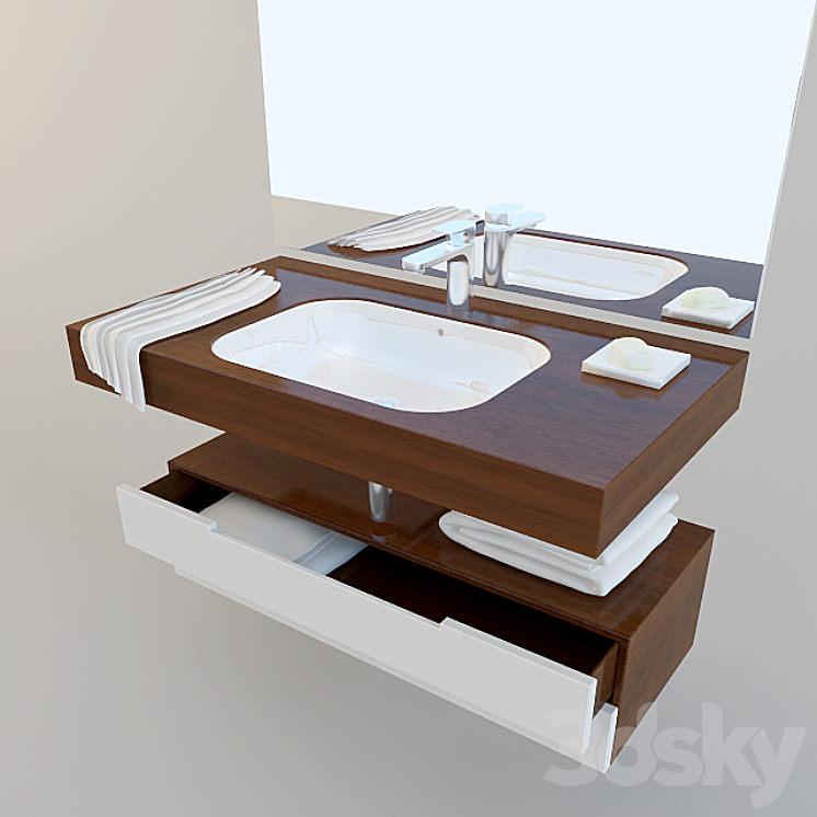 Set for bath Duravit Happy D2 3DS Max - thumbnail 2