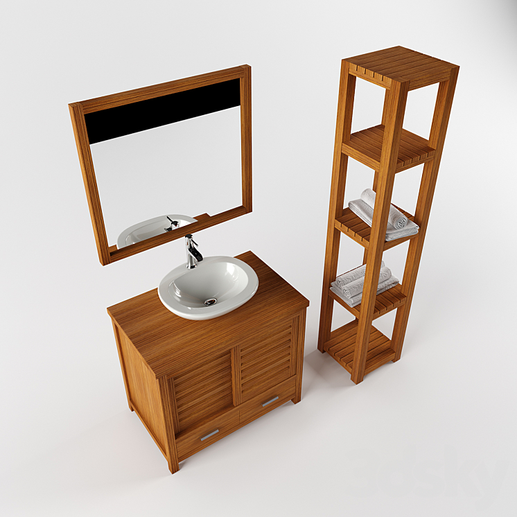 set of bathroom furniture 3DS Max - thumbnail 2