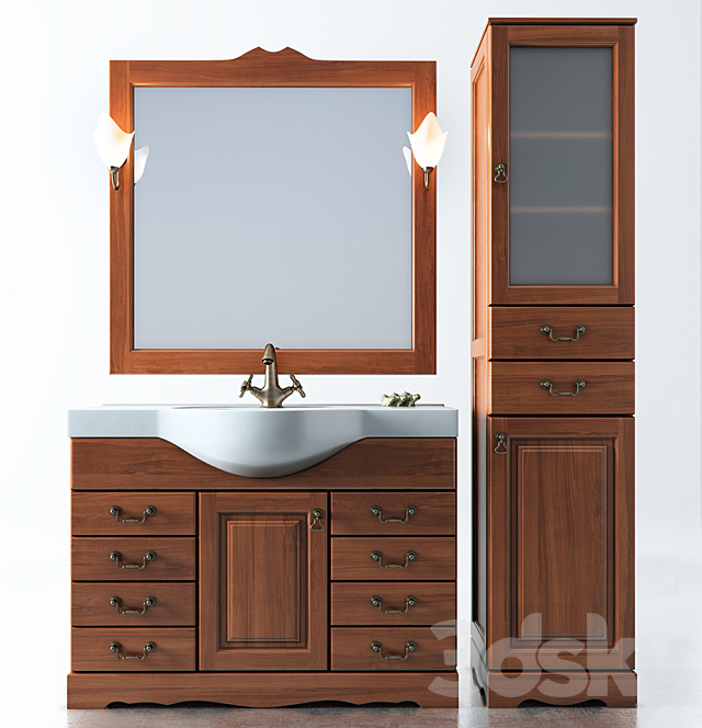 Set of bathroom furniture 3DS Max Model - thumbnail 1