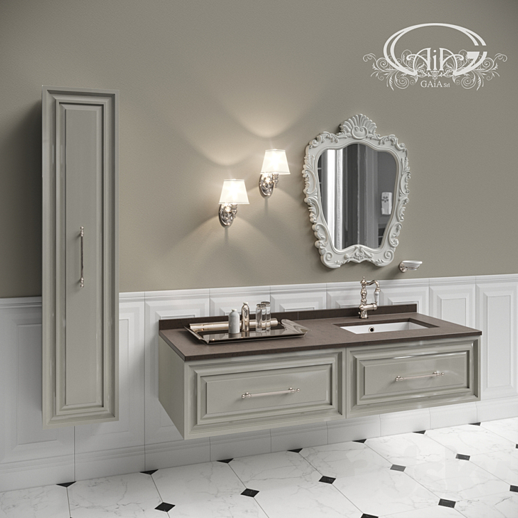 Set of bathroom furniture Gaia # 1 3DS Max - thumbnail 1