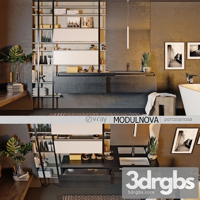 Set of bathroom furniture modulnova moon gola - thumbnail 1