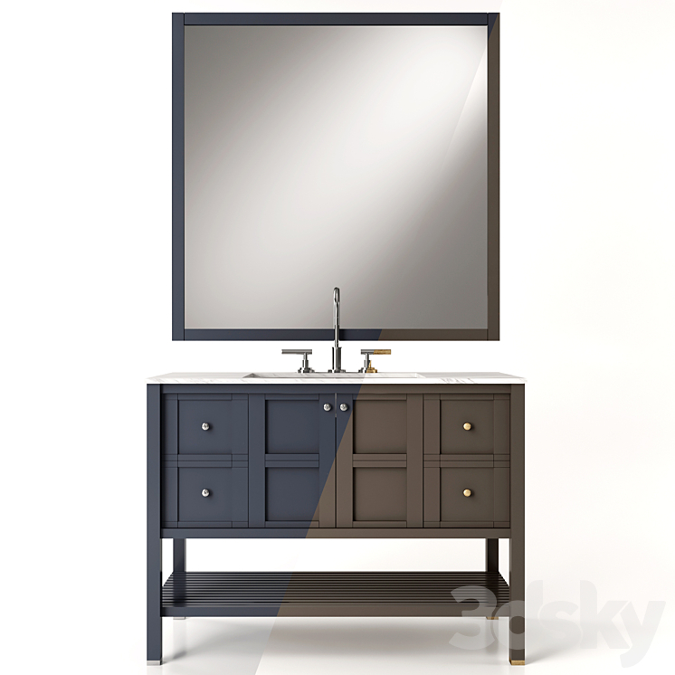 Single Bathroom Furniture 3DS Max - thumbnail 1