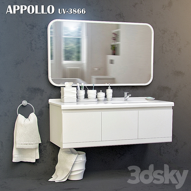 Sink and mirror APPOLLO UV-3866. 3DS Max - thumbnail 1