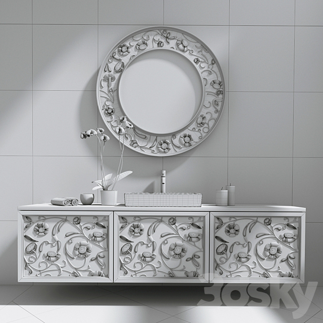 Sink and mirror mirror Elledue_Saraya Notte 3ds Max - thumbnail 3