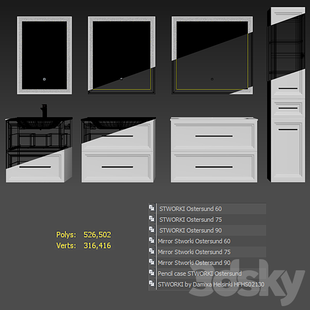 STWORKI Ostersund 60_75_90 Pencil case 3DS Max Model - thumbnail 7