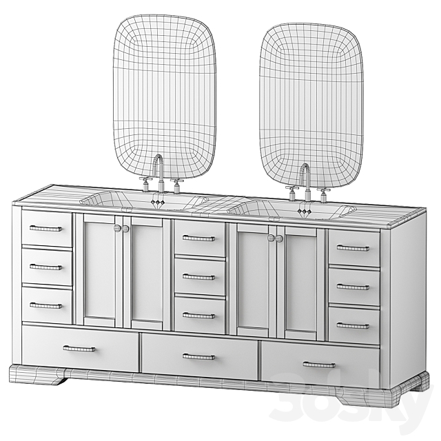 Talbot Double Bathroom Vanity Set 3DS Max Model - thumbnail 2