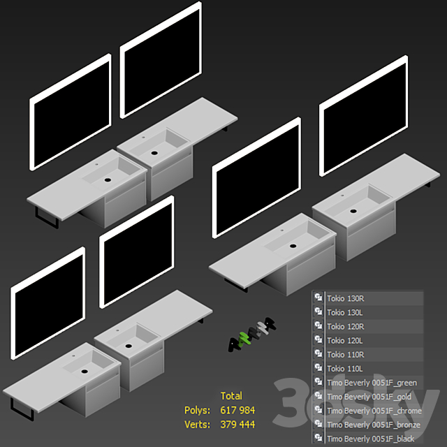 Tokyo hanging furniture set 110_120_130 L _ R 3DS Max Model - thumbnail 7