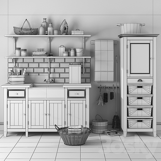 Utility Room Storage Cabinets – Dominic Blackmore 3ds Max - thumbnail 3