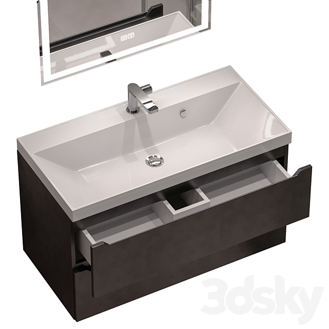 Vanity unit with washbasin Uperwood Tanos 90 cm 3ds Max - thumbnail 2