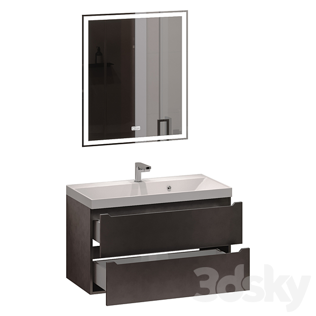 Vanity unit with washbasin Uperwood Tanos 90 cm 3ds Max - thumbnail 3