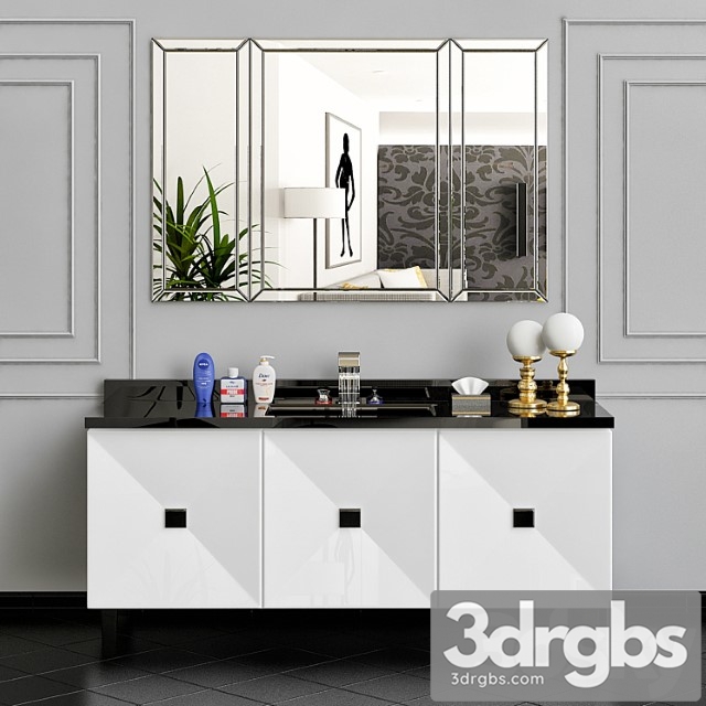 Vanity Units Jetset 3 Doors 1 3dsmax Download - thumbnail 1