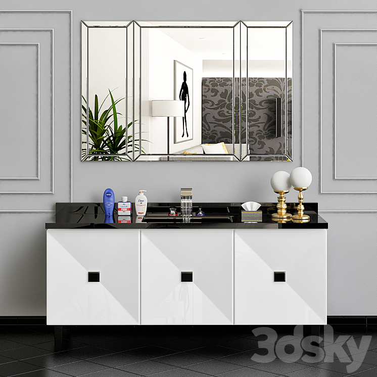 Vanity Units Jetset 3 Doors 3DS Max - thumbnail 1