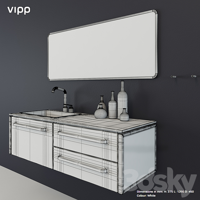 Vipp_BATH MODULE MEDIUM (SINK LEFT) 3DS Max Model - thumbnail 3