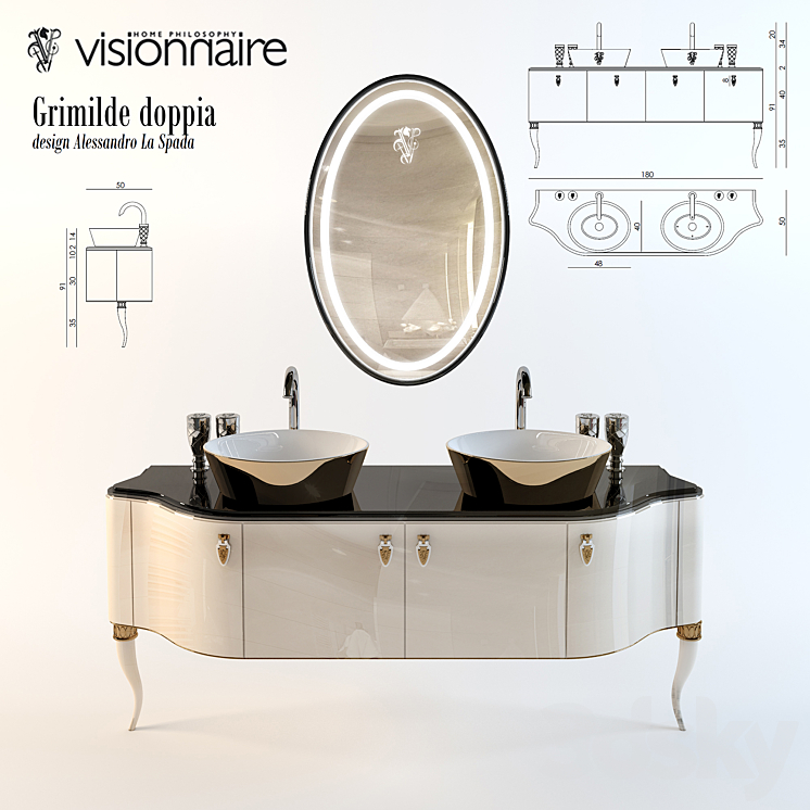 Visionnaire Grimilde Doppia 3DS Max - thumbnail 1