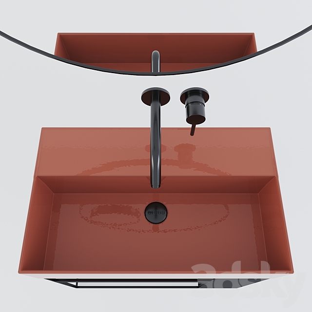 Wall-mounted washbasin Globo 3DS Max Model - thumbnail 2