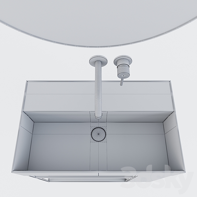 Wall-mounted washbasin Globo 3DS Max Model - thumbnail 3