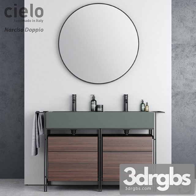 Wash Basin Ceramica Cielo Narciso Doppio 3dsmax Download - thumbnail 1