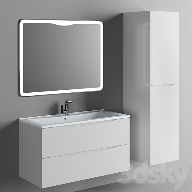 Washbasin cabinet BelBagno Marino 100 3ds Max - thumbnail 1