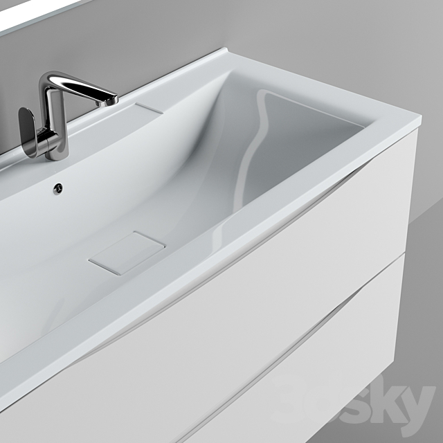 Washbasin cabinet BelBagno Marino 100 3ds Max - thumbnail 2