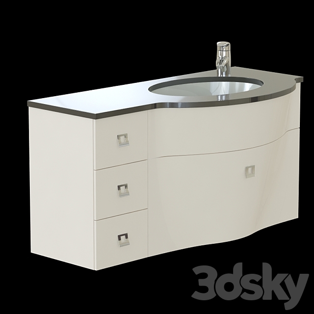 Washbasin cabinet Labor Legno Slick 1 3ds Max - thumbnail 1