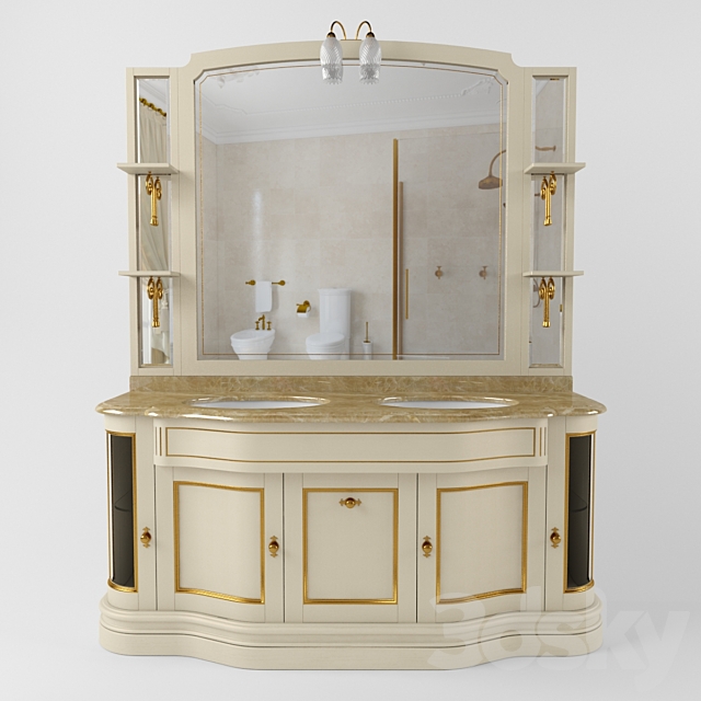 Washbasin Eurodesign collection IL Borgo 3DS Max Model - thumbnail 2