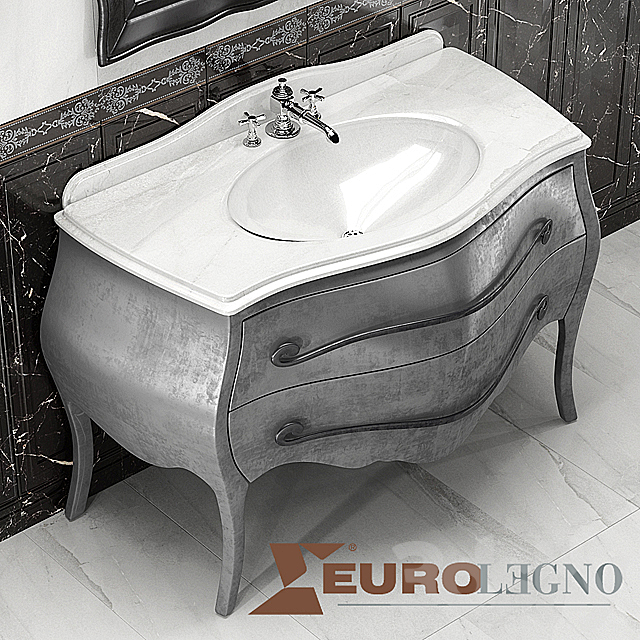 Washbasin eurolegno narciso and tiles Piemme 3ds Max - thumbnail 1