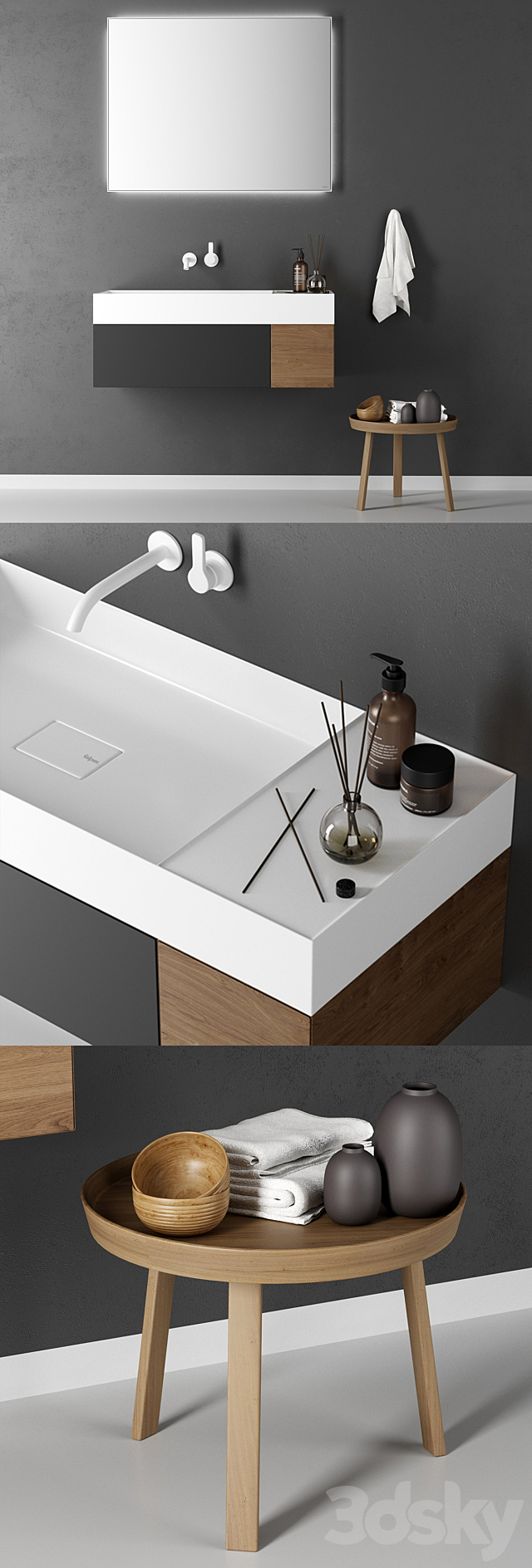 Washbasin Falper Quattro Zero 3ds Max - thumbnail 2