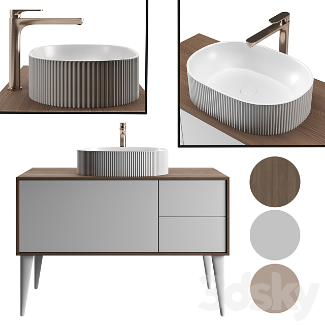 Washbasin VENTO by KERAMA MARAZZI 3ds Max - thumbnail 1