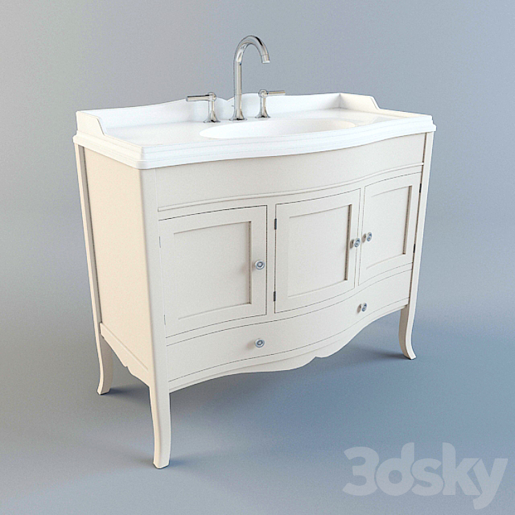 Washbasin with pedestal from SIMAS 3DS Max - thumbnail 1