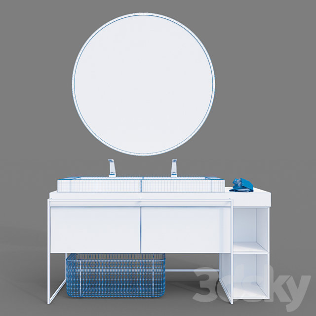 Washbasin with washbasin 3ds Max - thumbnail 2