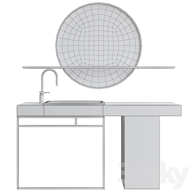 Washbasins Furniture No. 2 3DS Max Model - thumbnail 2